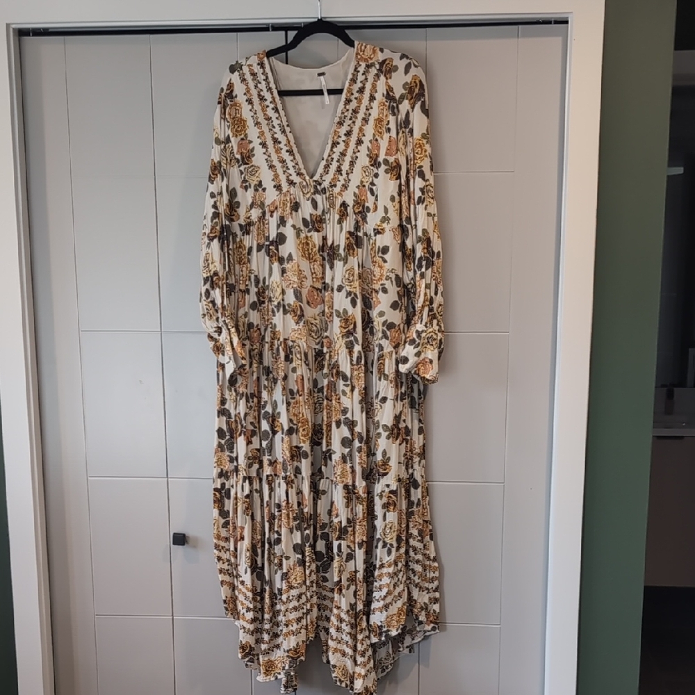 Free People Floral V-Neck Maxi Dress
